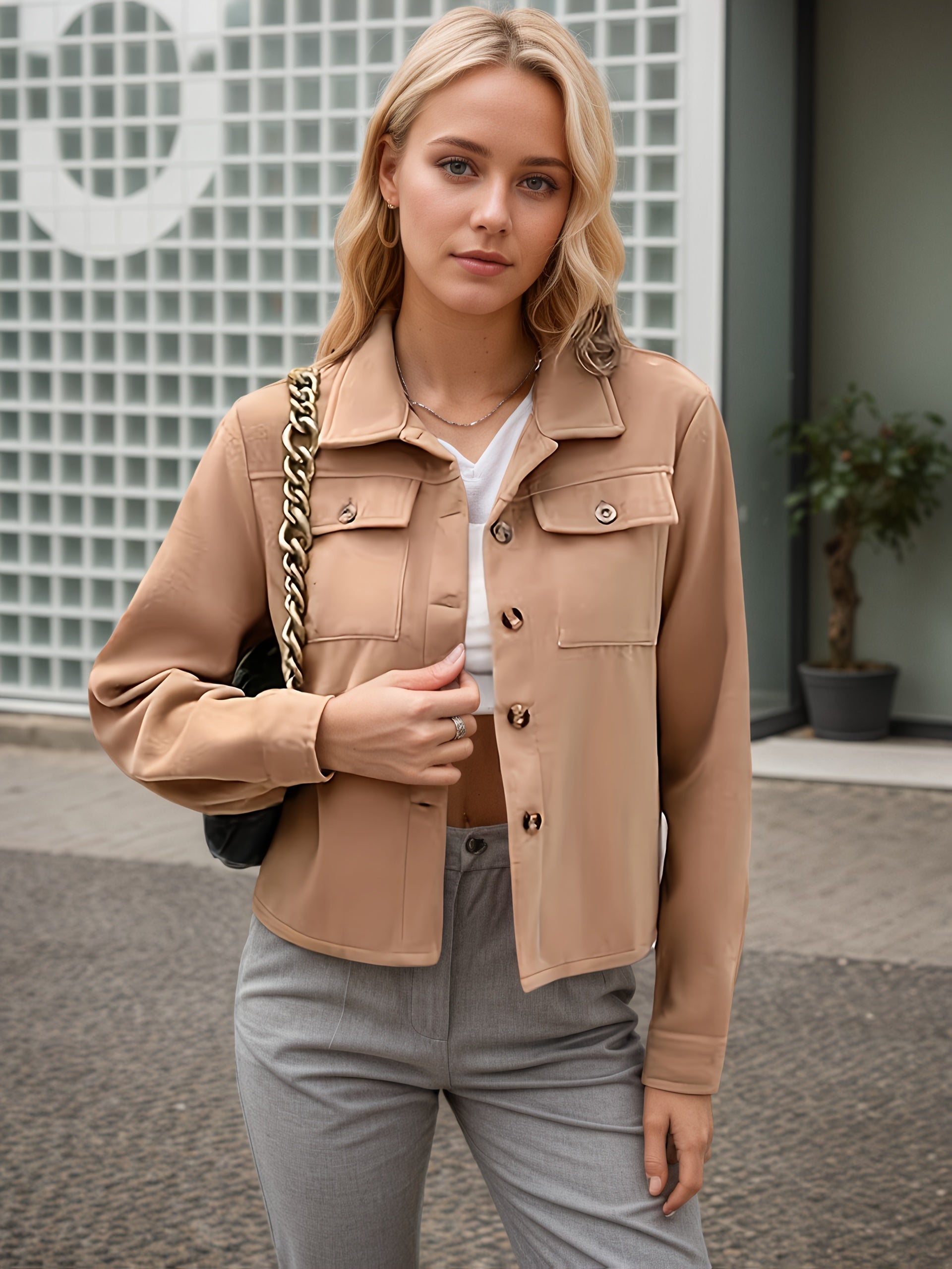Veste en flanelle grande taille pour femme