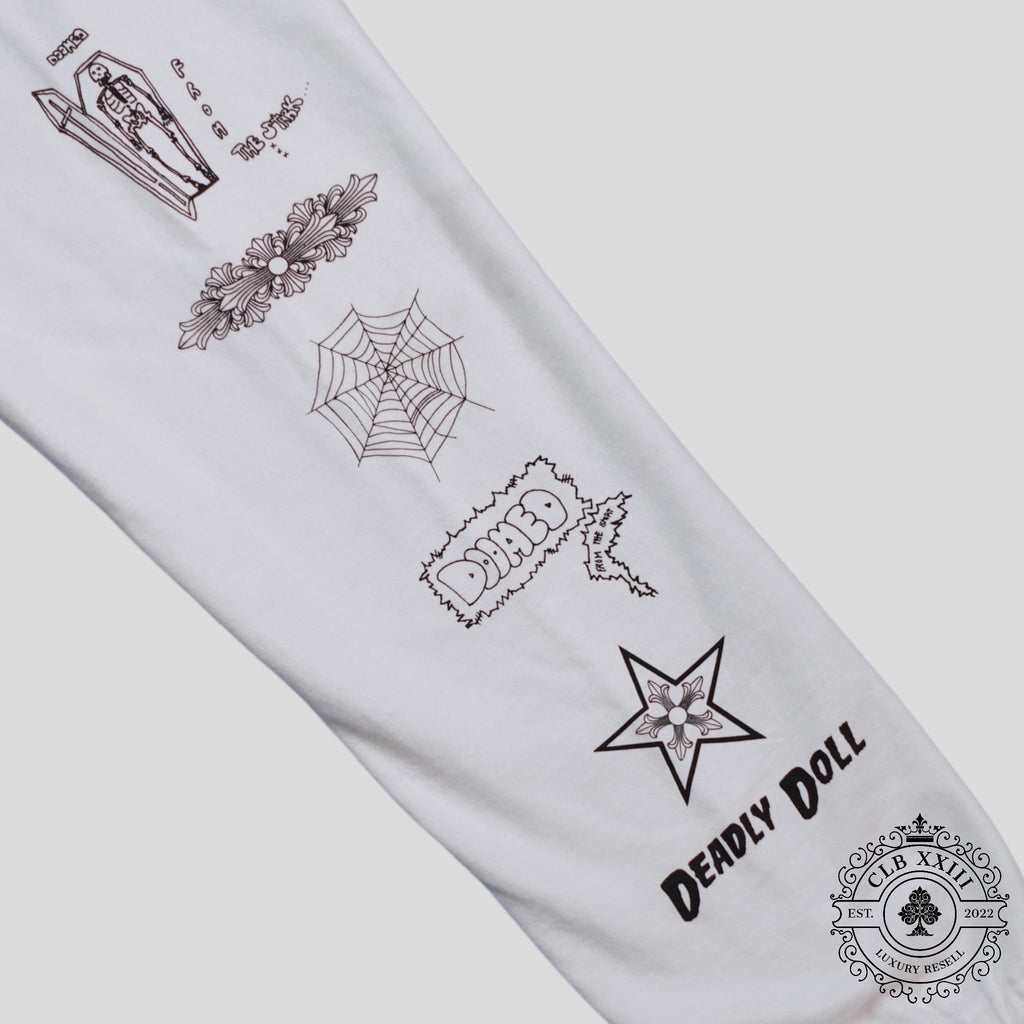 Pantalon de jogging Chrome Hearts Deadly Doll blanc
