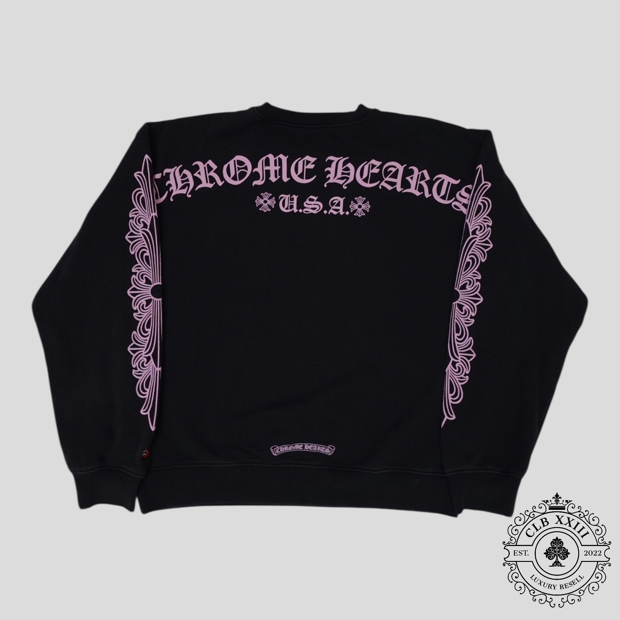 Chrome Hearts Floral Sleeve Crewneck en Noir / Rose