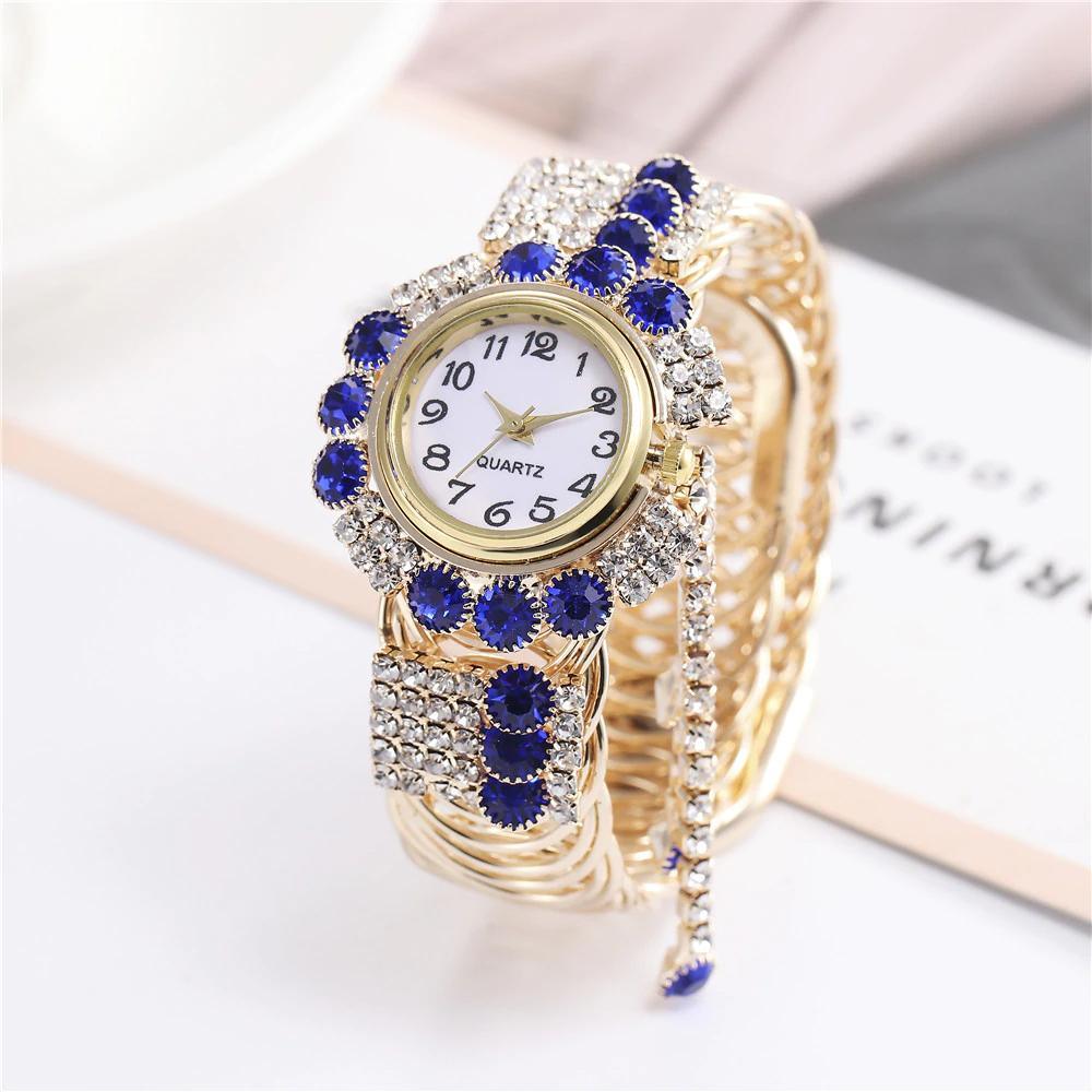 Nouvelle montre bracelet de luxe avec strass pour femmes et jeunes filles