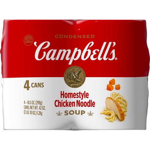 Soupe Poulet et Nouilles Style Maison, en conserve, de Campbell’s, 298 g (paquet de 4)