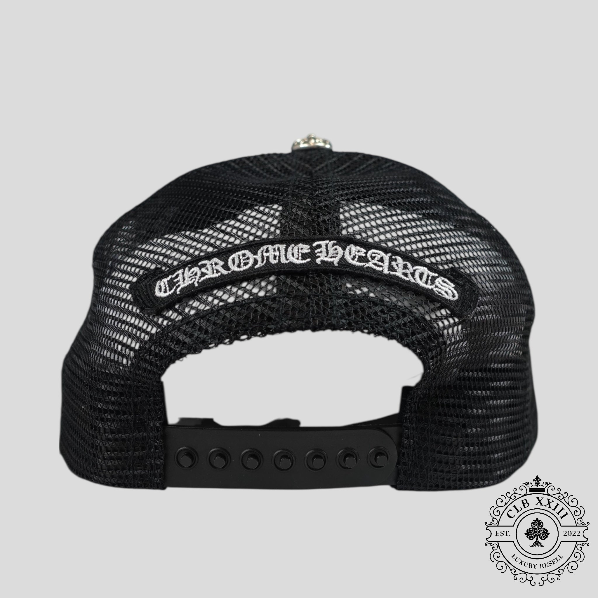 Casquette Trucker Triple Croix en Cuir Chrome Hearts Noir/Camo