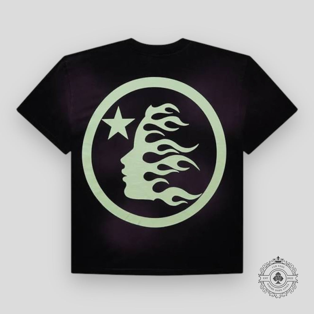 T-shirt Hellstar Sports à logo lumineux phosphorescent violet