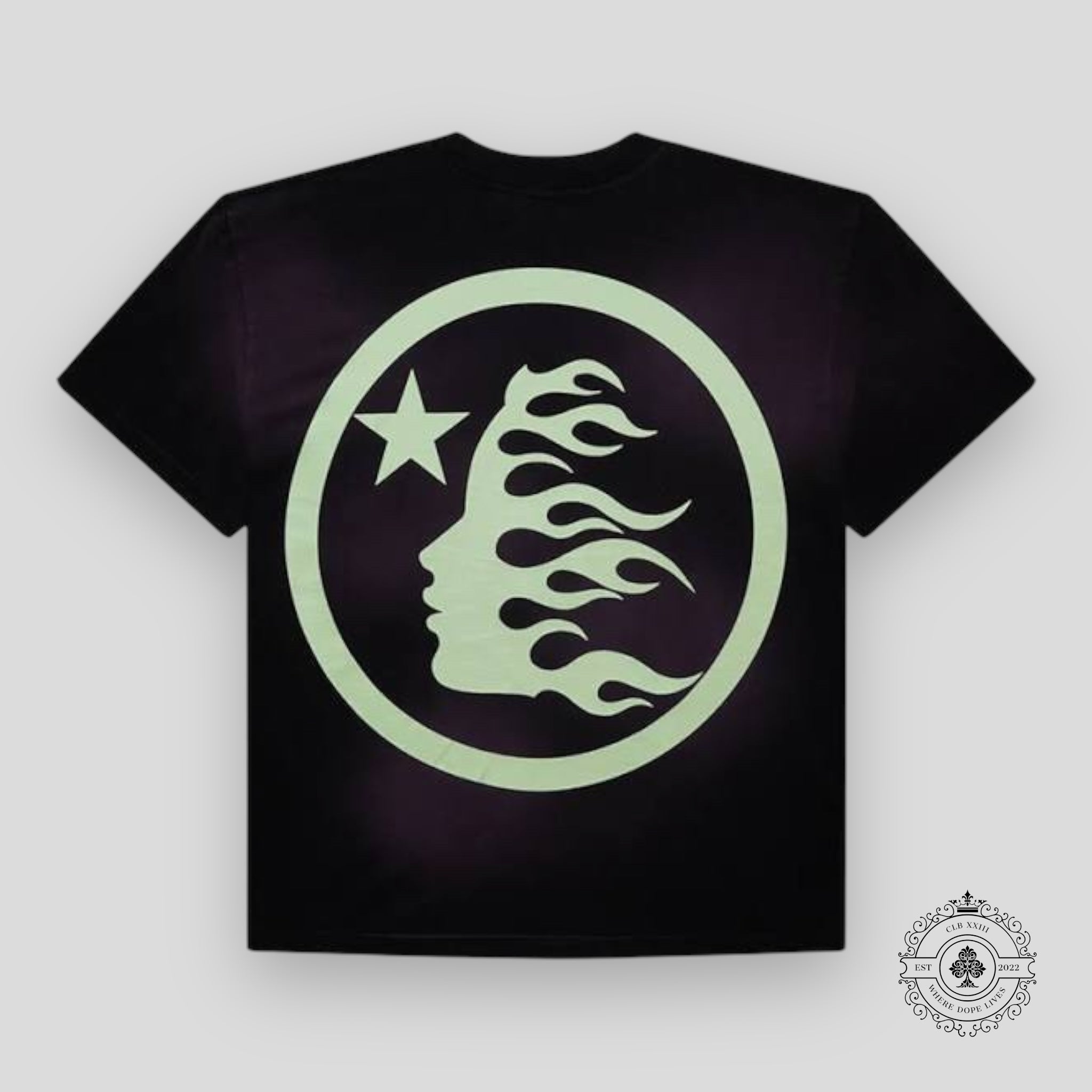 T-shirt Hellstar Sports à logo lumineux phosphorescent violet