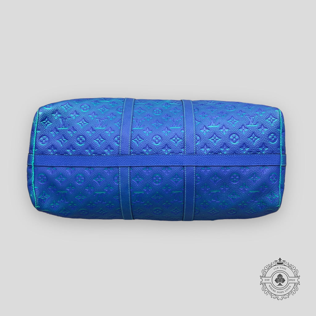 Sac cabas Keepall en cuir Taurillon Illusion bleu vert Louis Vuitton