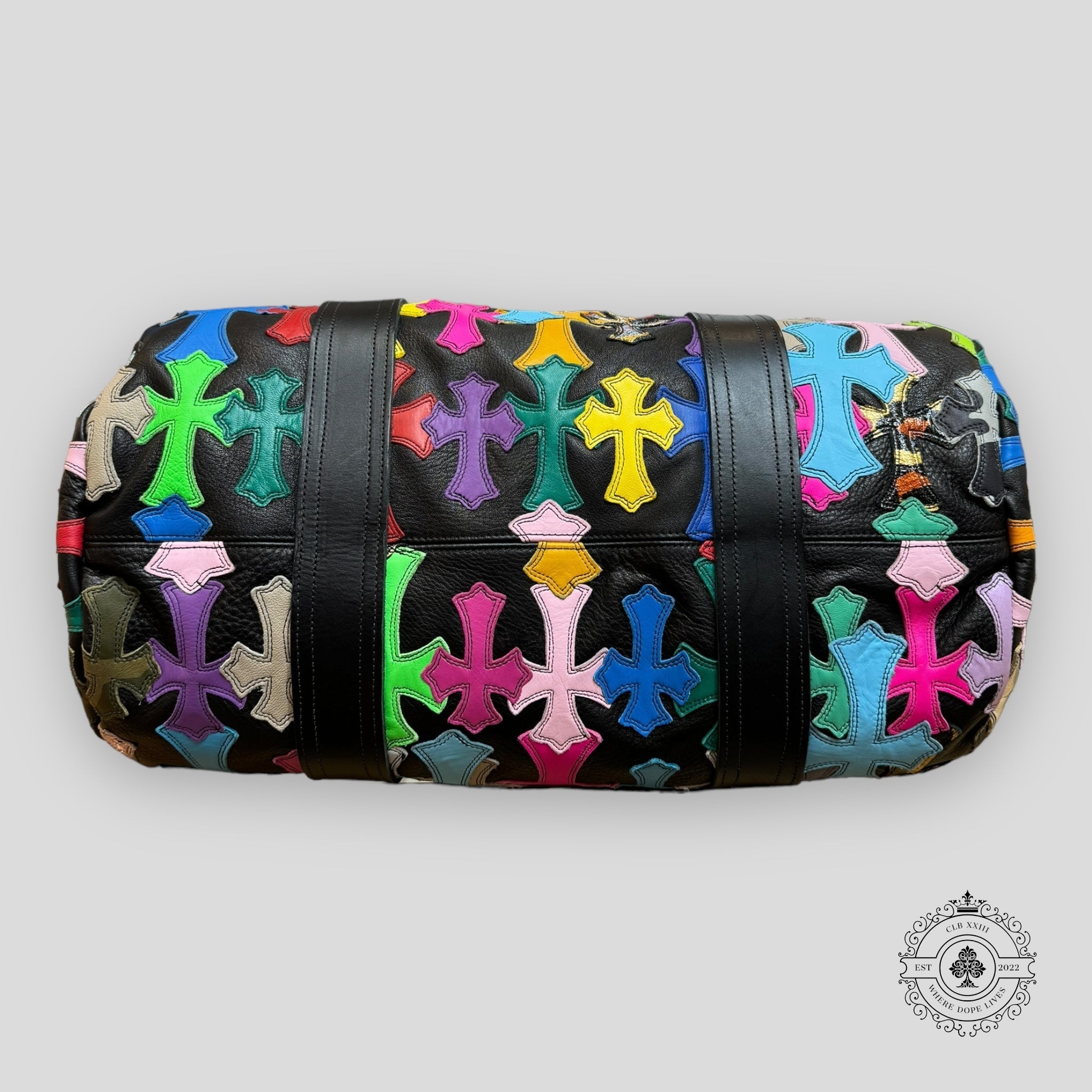 Chrome Hearts Mini-sac polochon à patchs croix multicolores