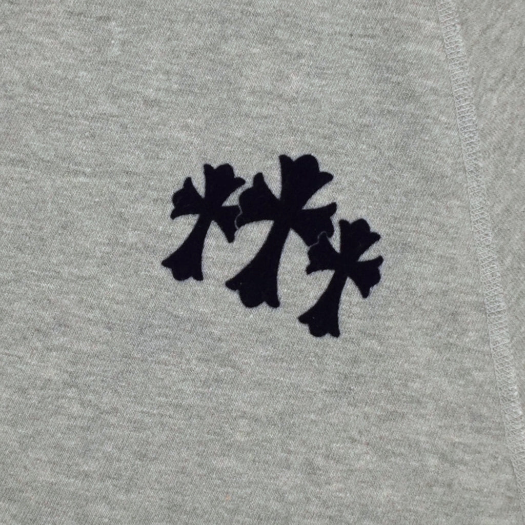 Sweat ras du cou Chrome Hearts Triple Cross CH floqué pour femme, gris