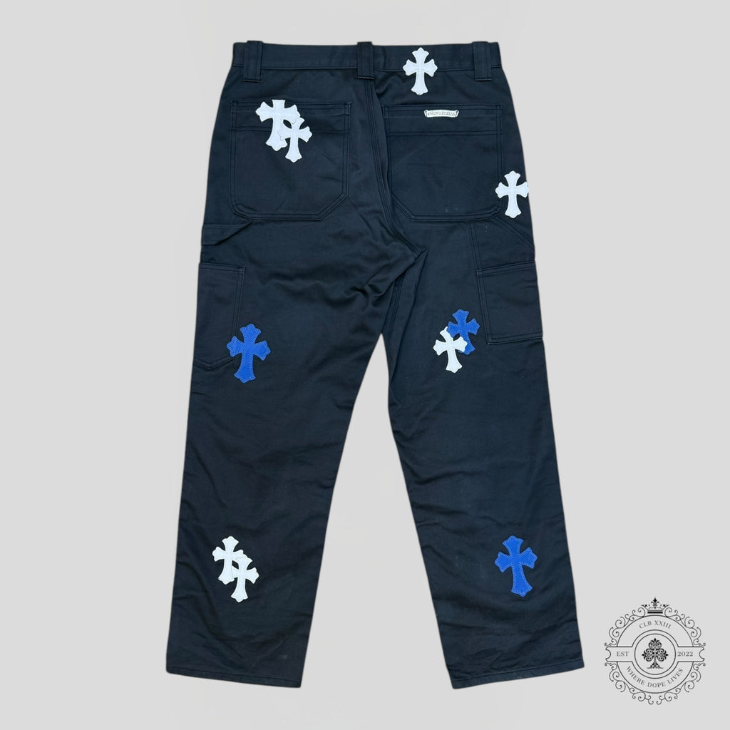 Pantalon de travail Chrome Hearts Cross Patch bleu marine
