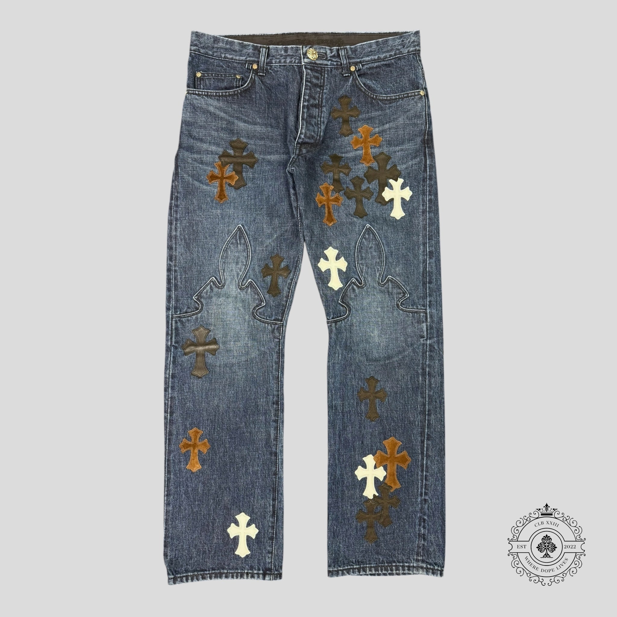 Chrome Hearts Jean droitier Fleur Knees