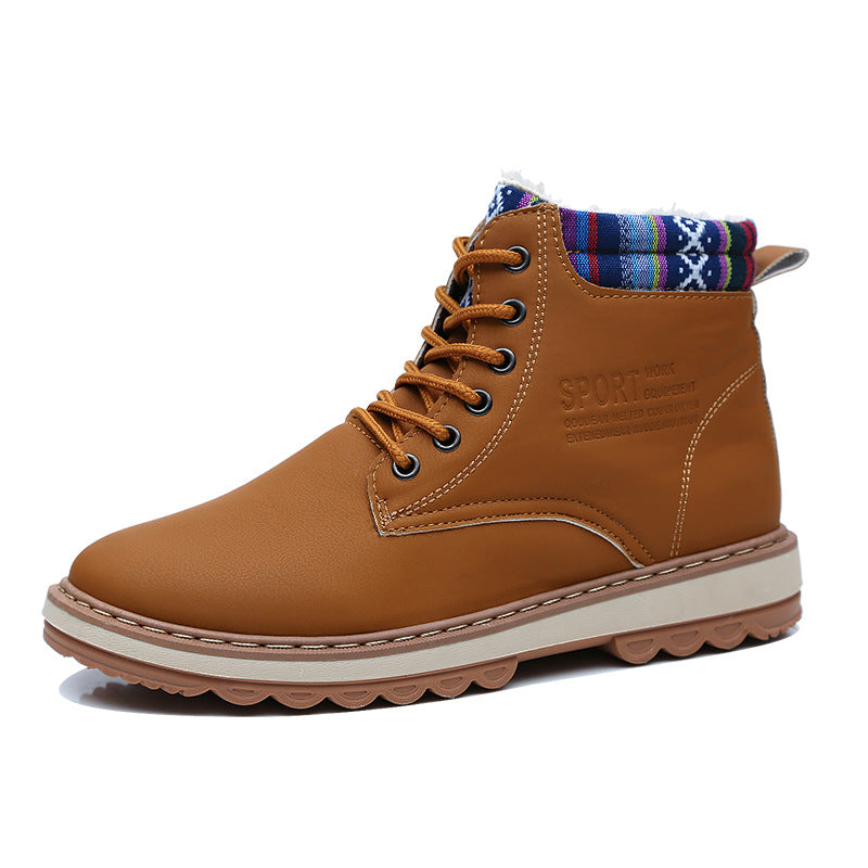 Bottes Souples d'Affaires pour Hommes Chaussures d'Hiver Bottes de Neige Imperméables avec Doublure Chaude en Peluche Chaussures d'Hiver Bottes Décontractées Bottes de Randonnée d'Hiver Doublure Extérieure Antidérapante Chaussures de Sport d'Extérieur