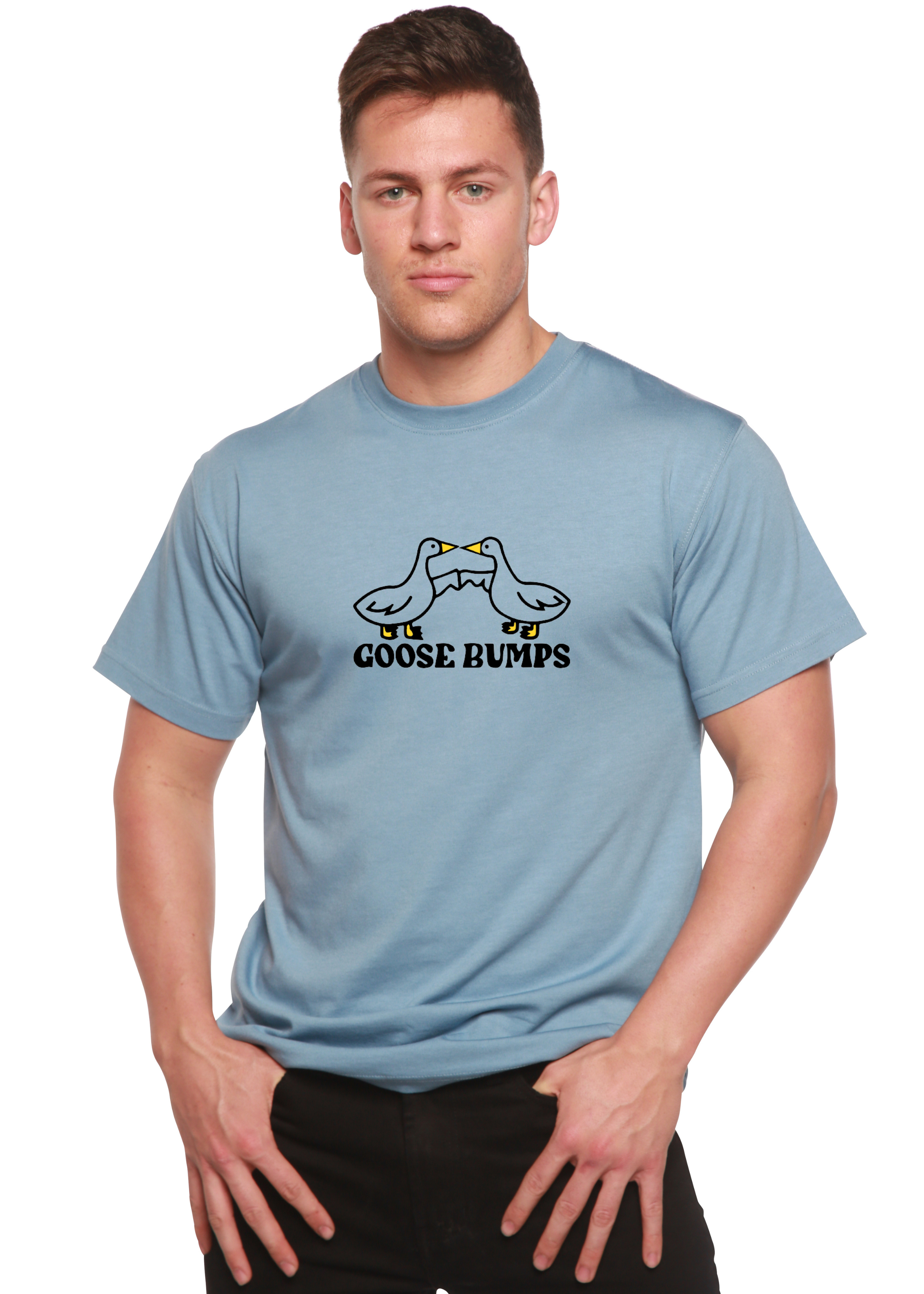 T-shirt à manches courtes en viscose de bambou et coton biologique avec motifs pour homme Goose Bumps