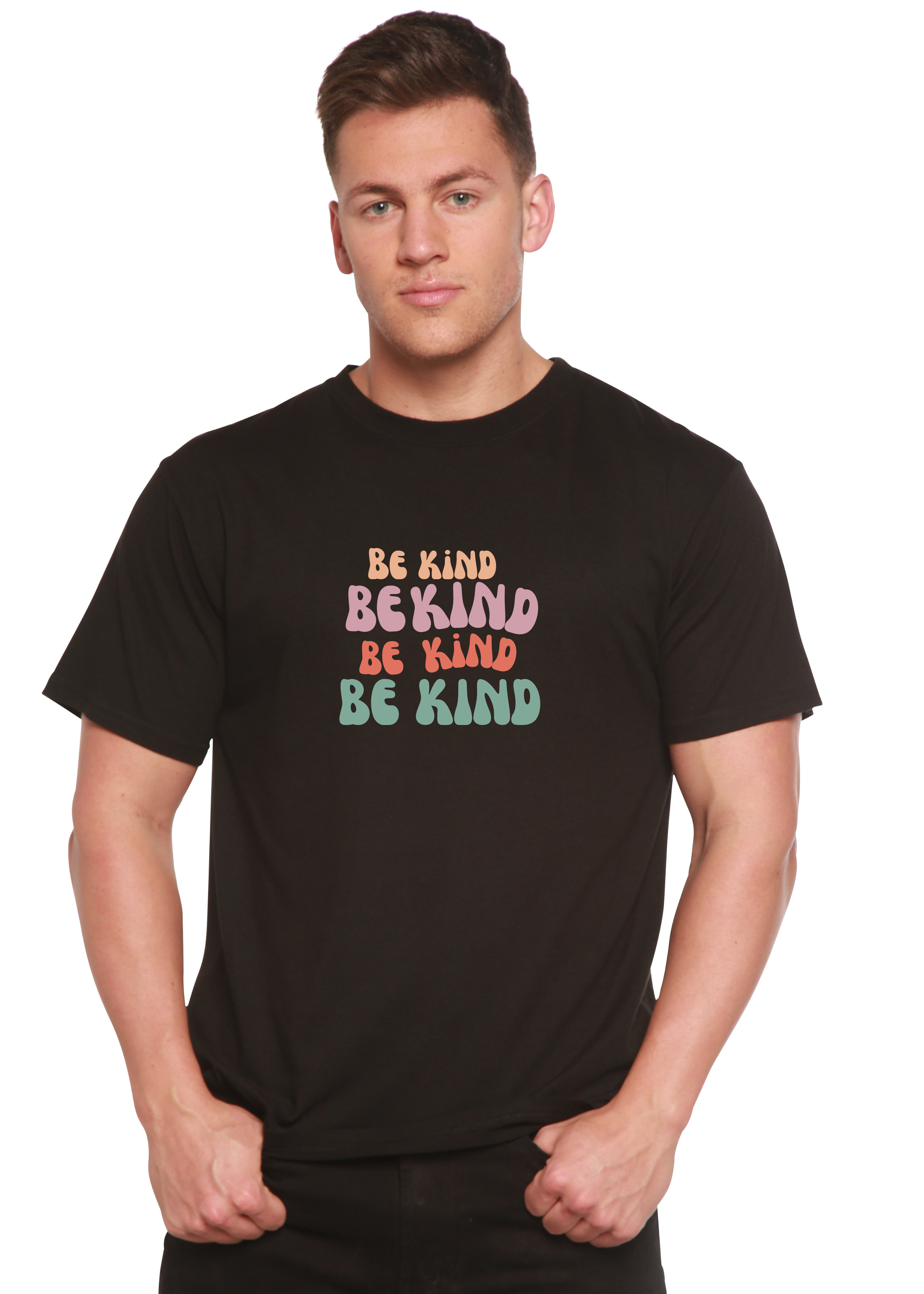 T-shirt graphique à manches courtes pour homme Be Kind en viscose de bambou/coton biologique