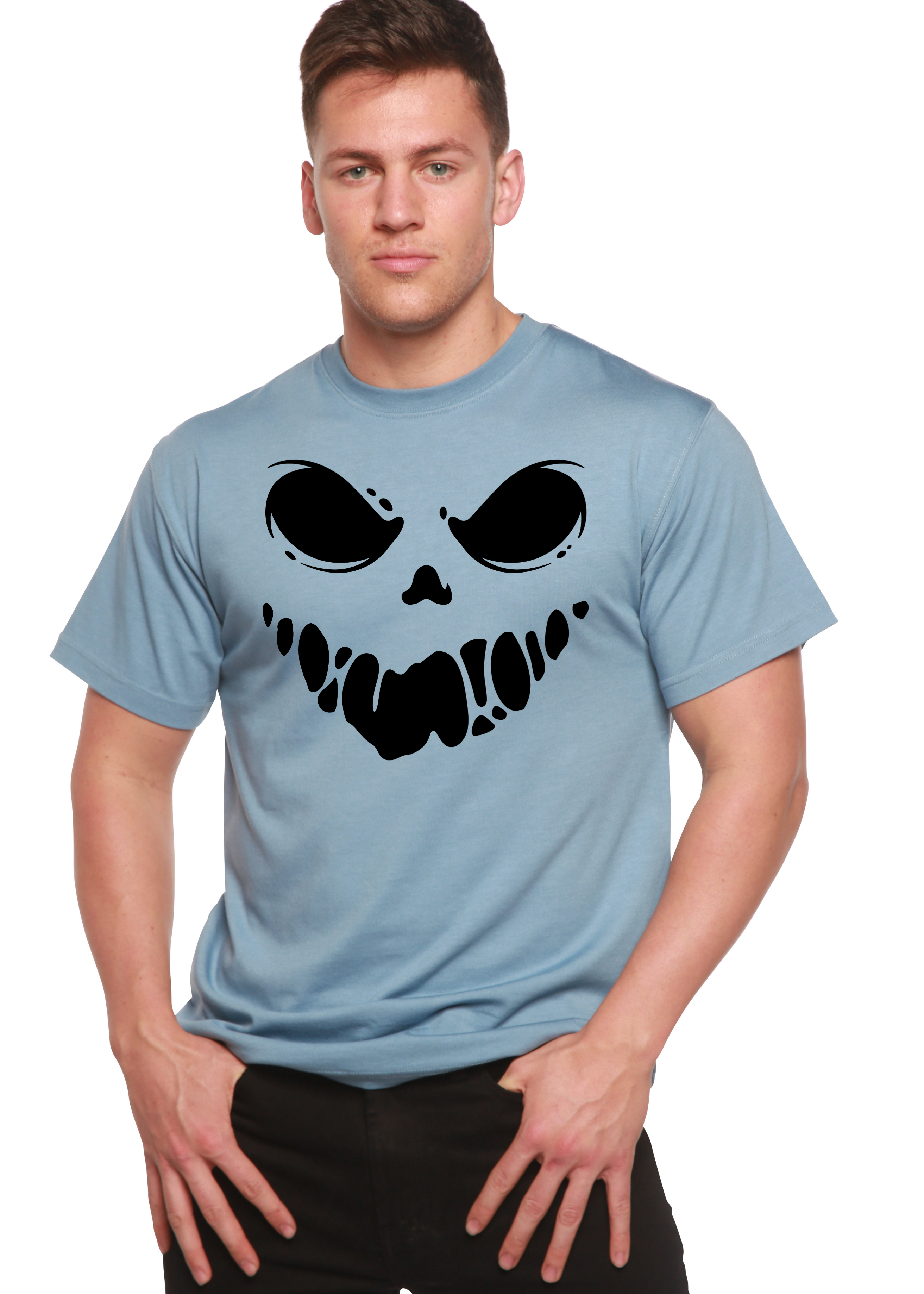 T-shirt graphique à manches courtes Halloween Boo pour homme en bambou viscose/coton biologique