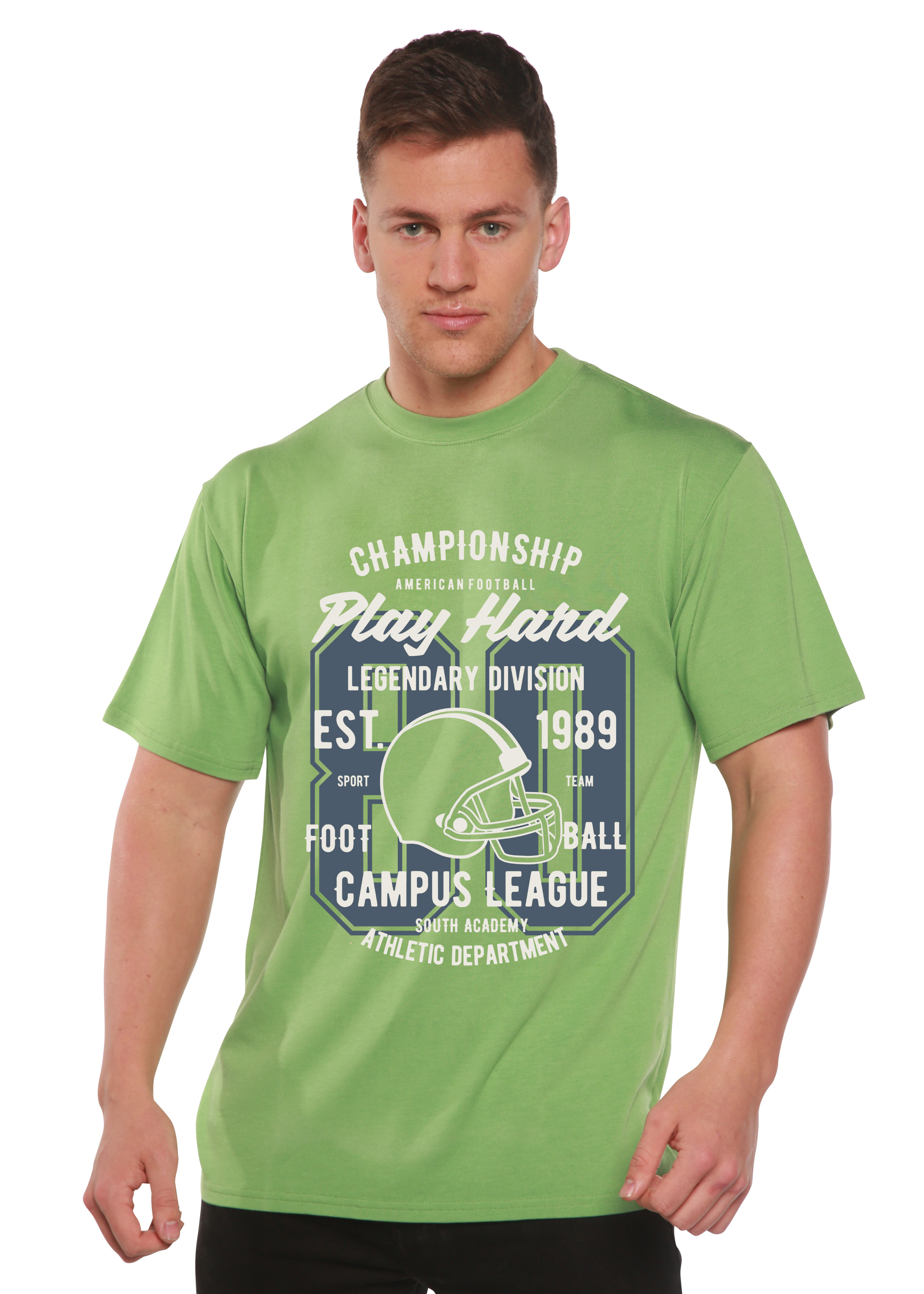 Jouer le T-shirt graphique à manches courtes en viscose de bambou/coton biologique Hard Spun Bamboo® pour hommes