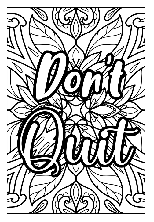 Livre de coloriage de citations motivantes (49 pages) – Téléchargement instantané PDF
