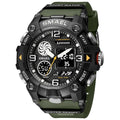 Montre Sport Homme Double Fuseau Horaire Étanche 50M Montre Militaire Chronographe Alarme Montre-bracelet Armée