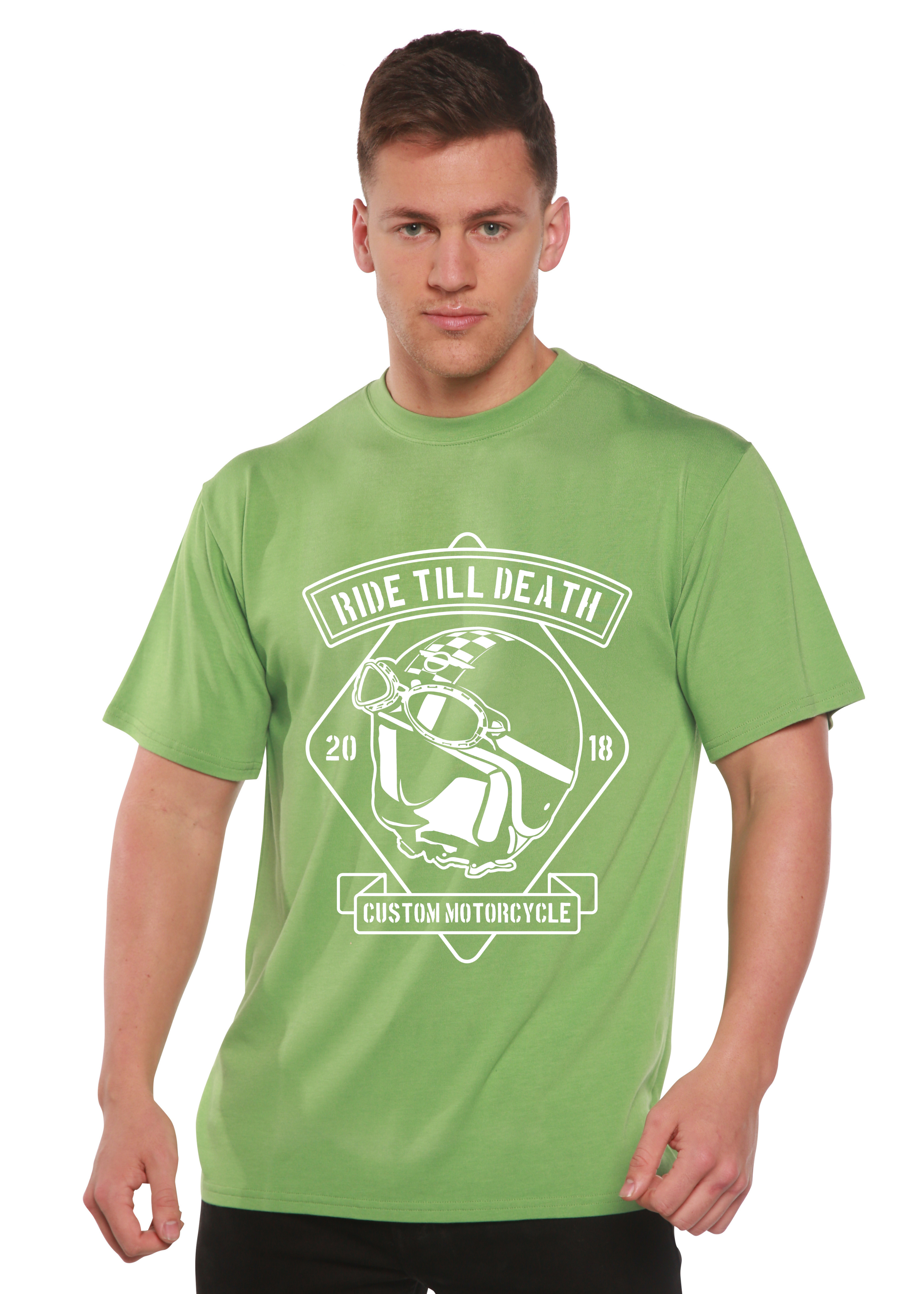 T-shirt à manches courtes graphique en bambou viscose/coton biologique filé Ride Till Death Spun Bamboo® pour hommes