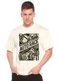 T-shirt graphique à manches courtes pour homme Auto Race en viscose de bambou/coton biologique