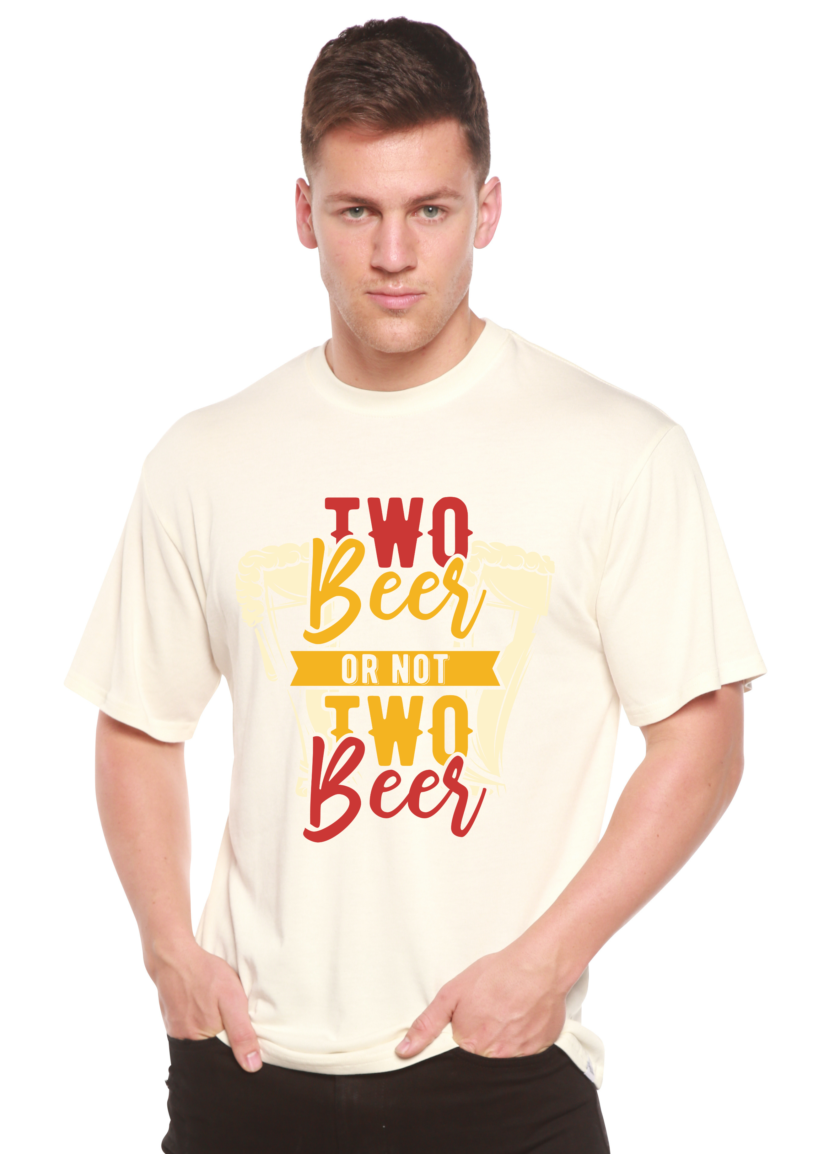 T-shirt graphique à manches courtes en viscose de bambou/coton biologique Two Beer Men