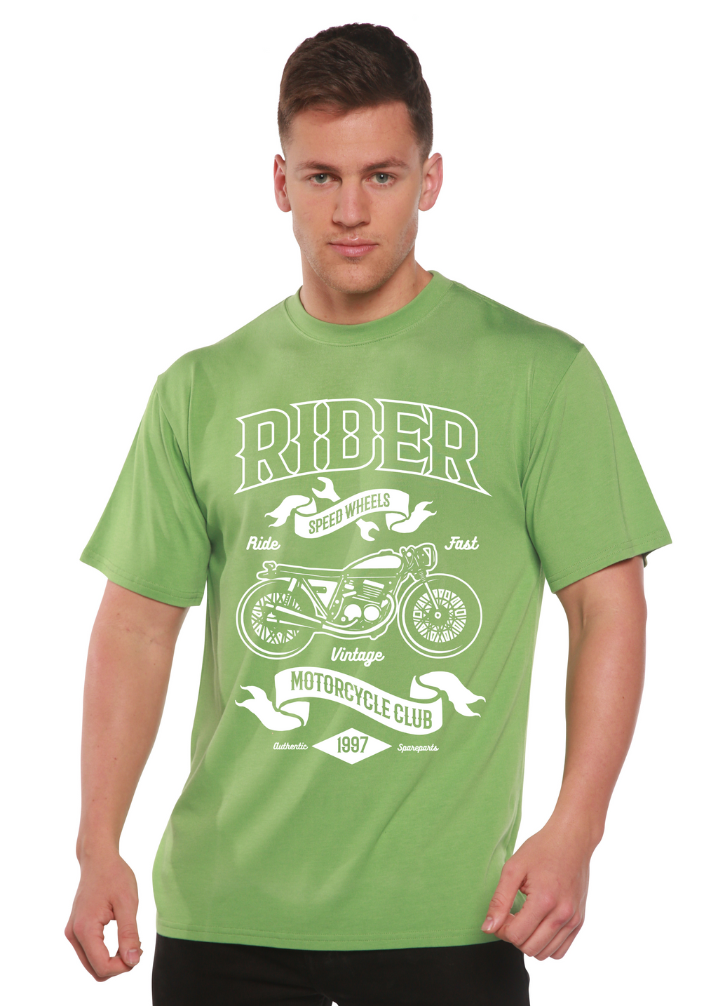 T-shirt graphique Rider Spun Bamboo® à manches courtes en viscose de bambou/coton biologique pour homme