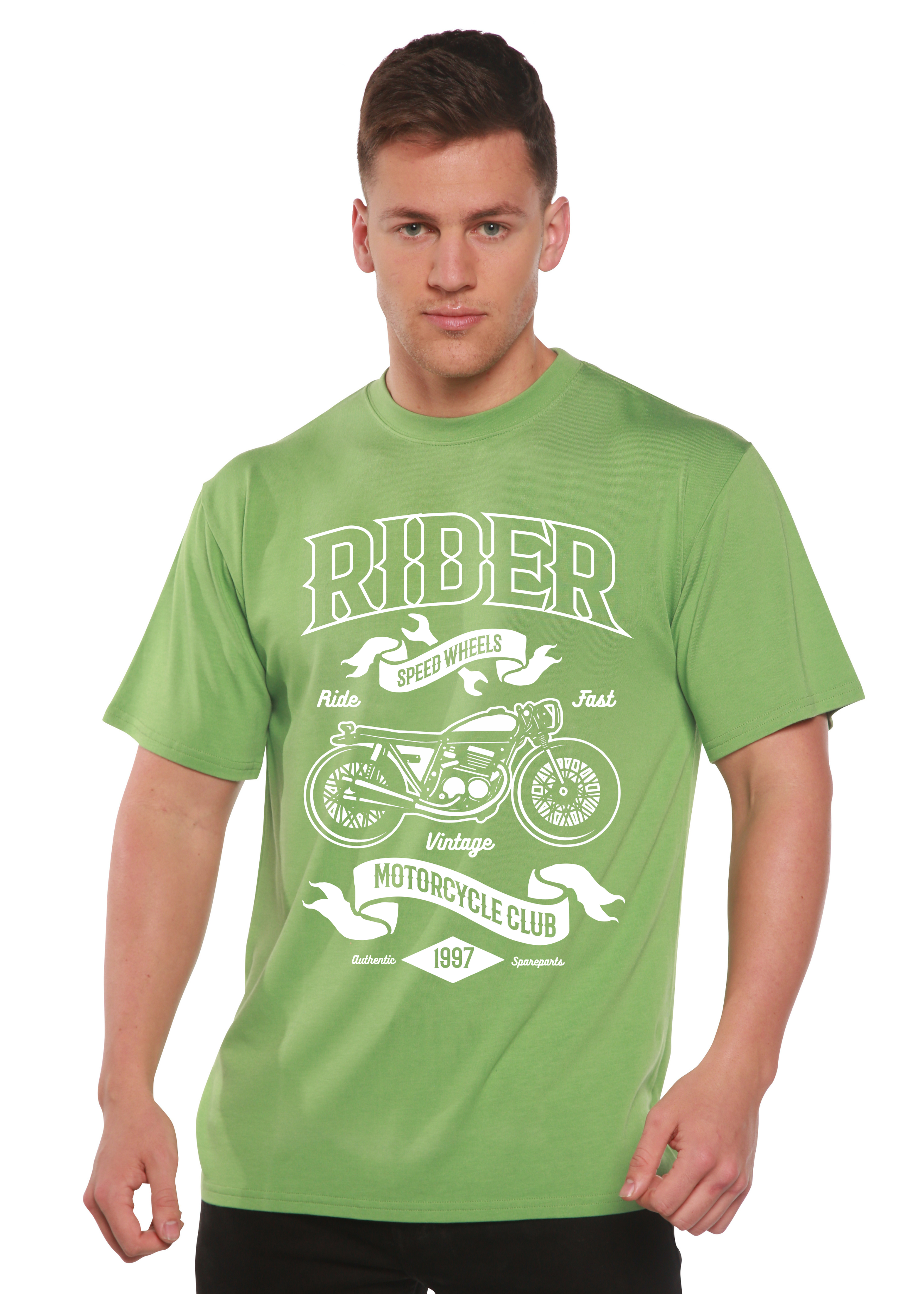 T-shirt graphique Rider Spun Bamboo® à manches courtes en viscose de bambou/coton biologique pour homme