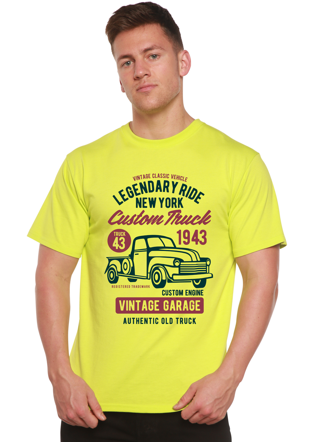 T-shirt graphique Legendary Ride à manches courtes pour homme en bambou, viscose et coton biologique