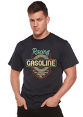T-shirt à manches courtes en viscose de bambou/coton biologique à motif Racing pour homme
