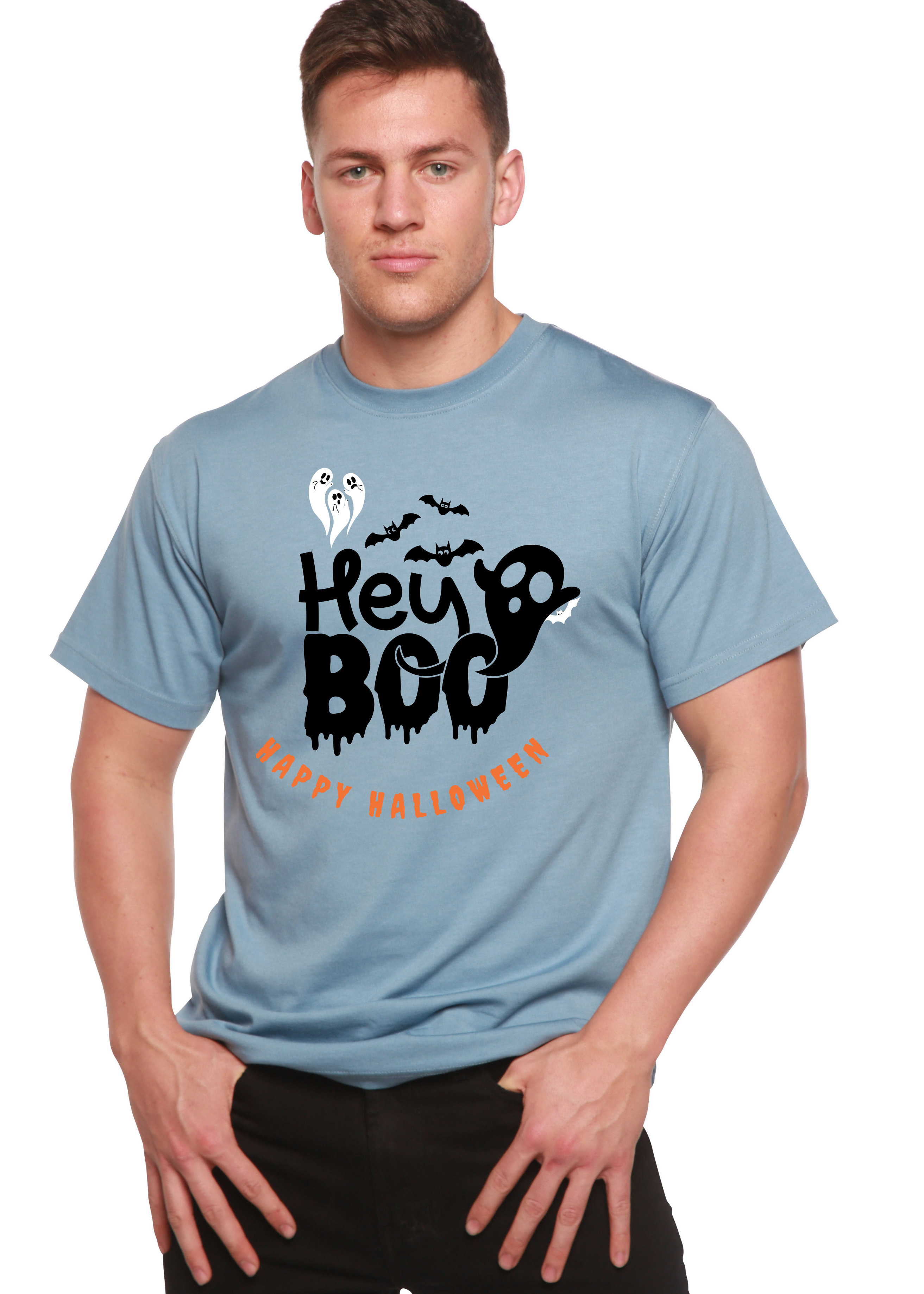 T-shirt graphique à manches courtes pour homme en viscose de bambou et coton biologique Hey Boo
