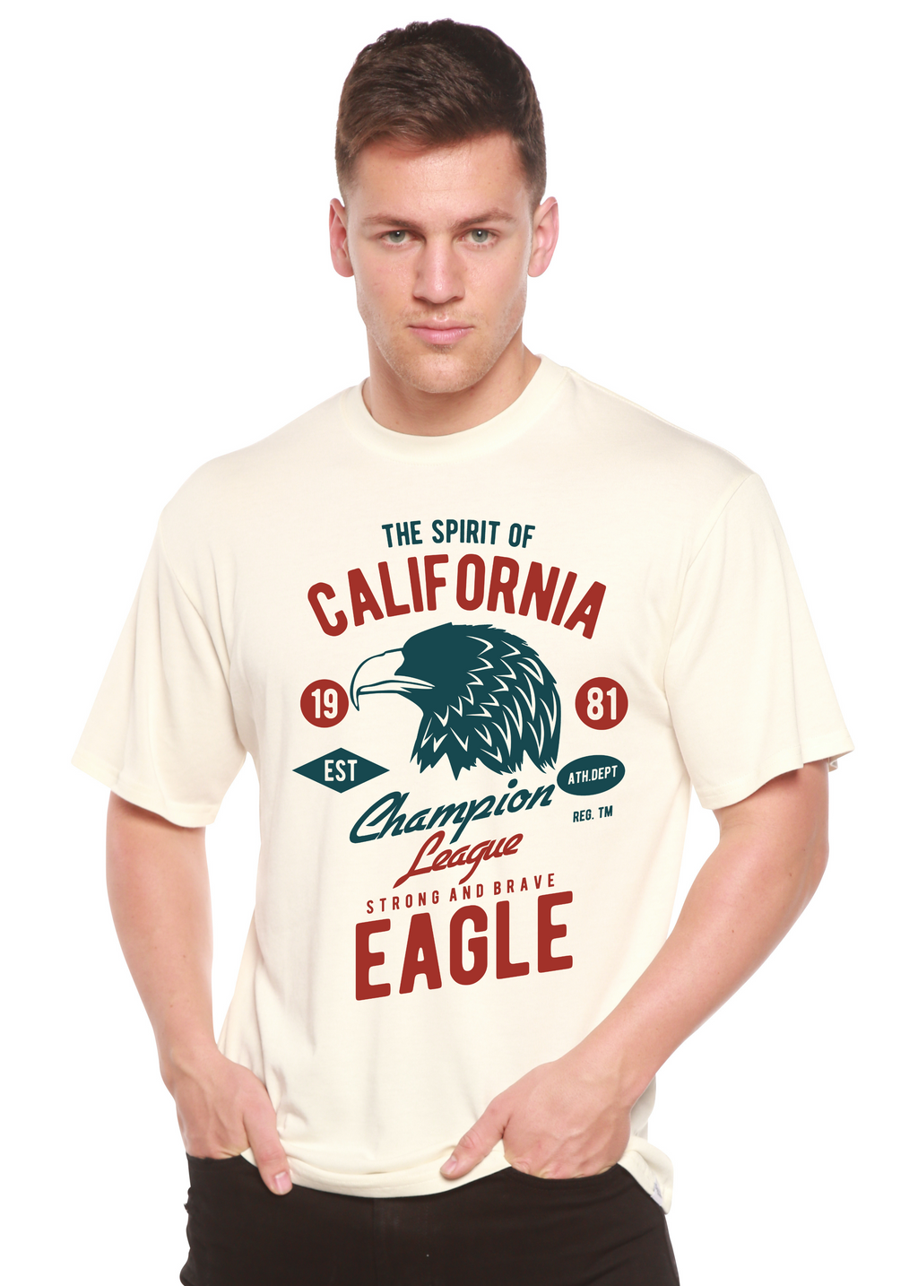 T-shirt graphique à manches courtes en viscose de bambou et coton biologique The Spirit of Spun Bamboo® pour homme