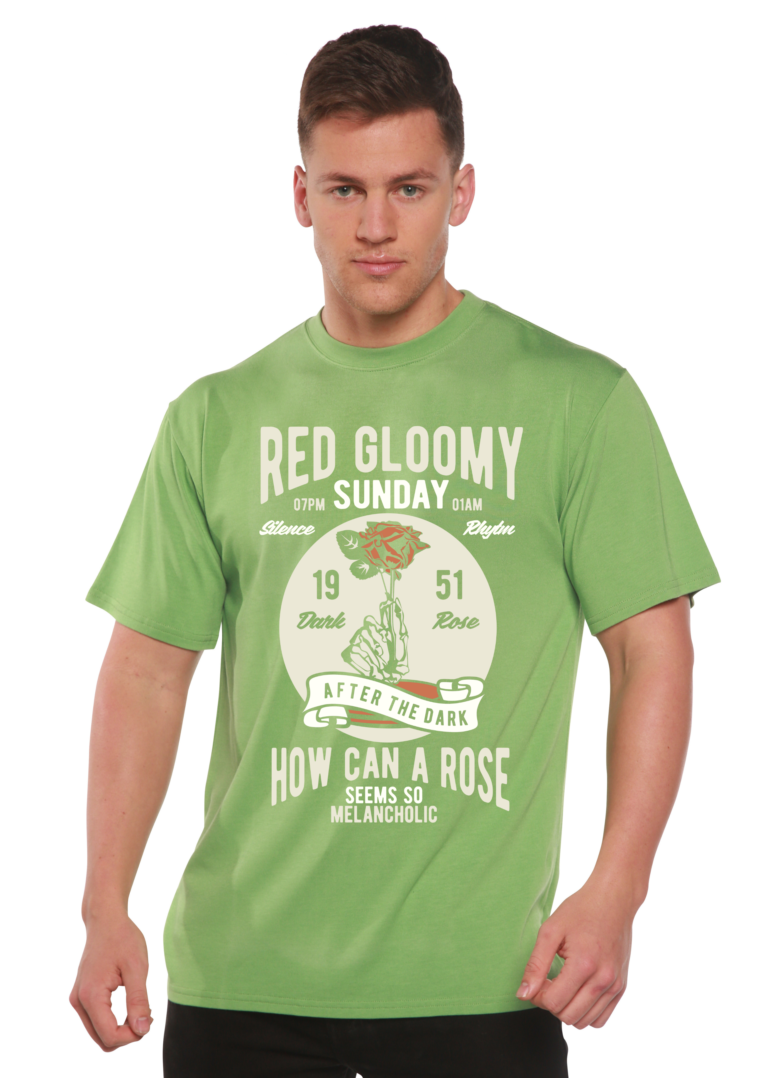 T-shirt à manches courtes Red Gloomy Spun Bamboo® en viscose de bambou et coton biologique pour homme