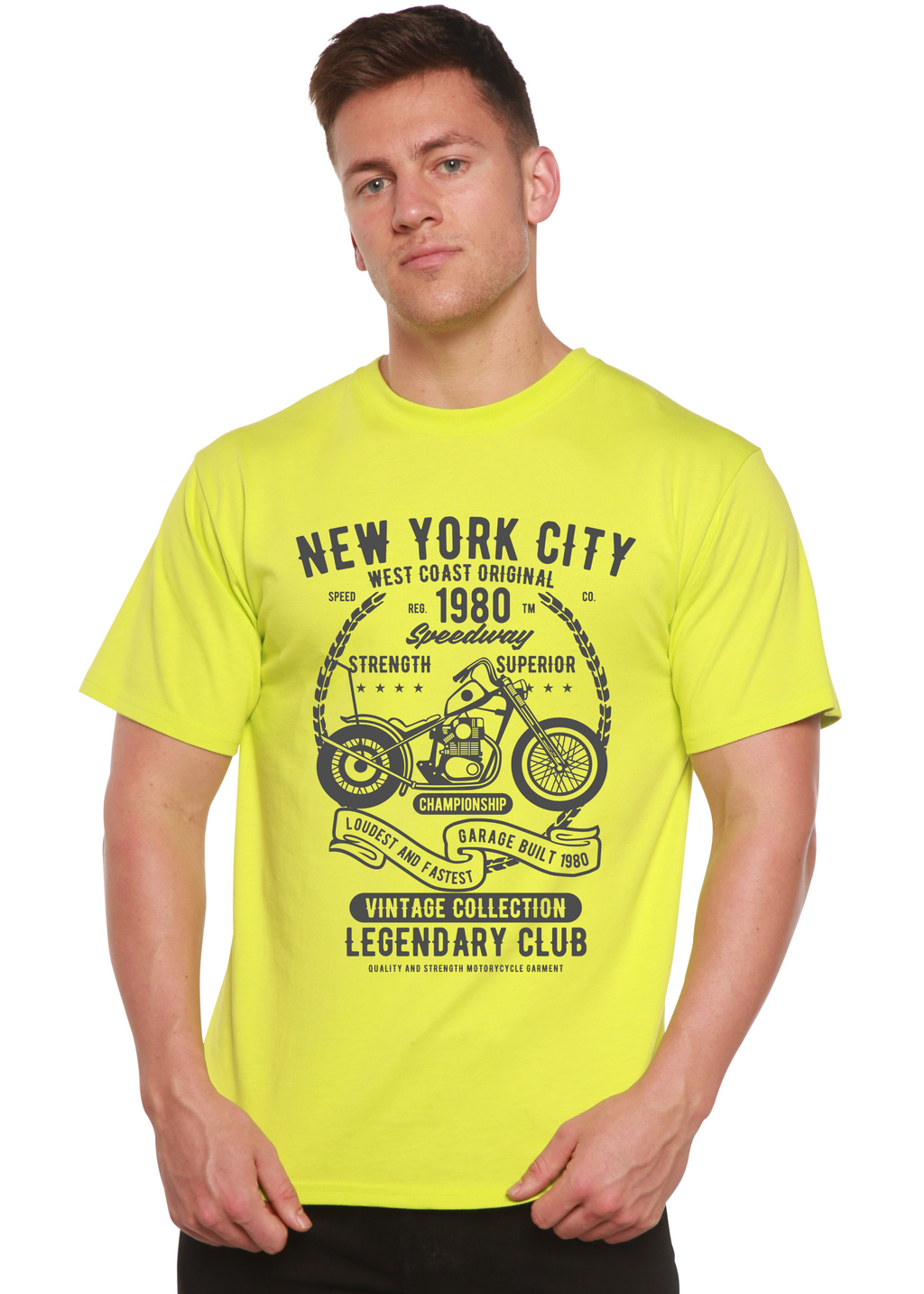 T-shirt graphique à manches courtes en viscose de bambou/coton biologique Spun Bamboo® pour hommes New York City