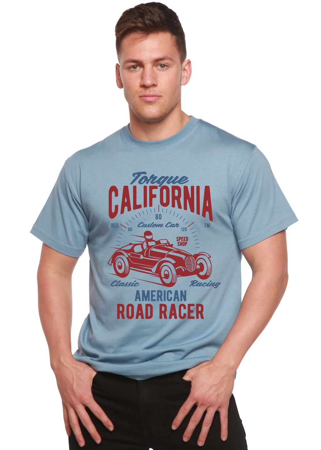 T-shirt graphique Torque California à manches courtes en viscose de bambou/coton biologique filé pour hommes