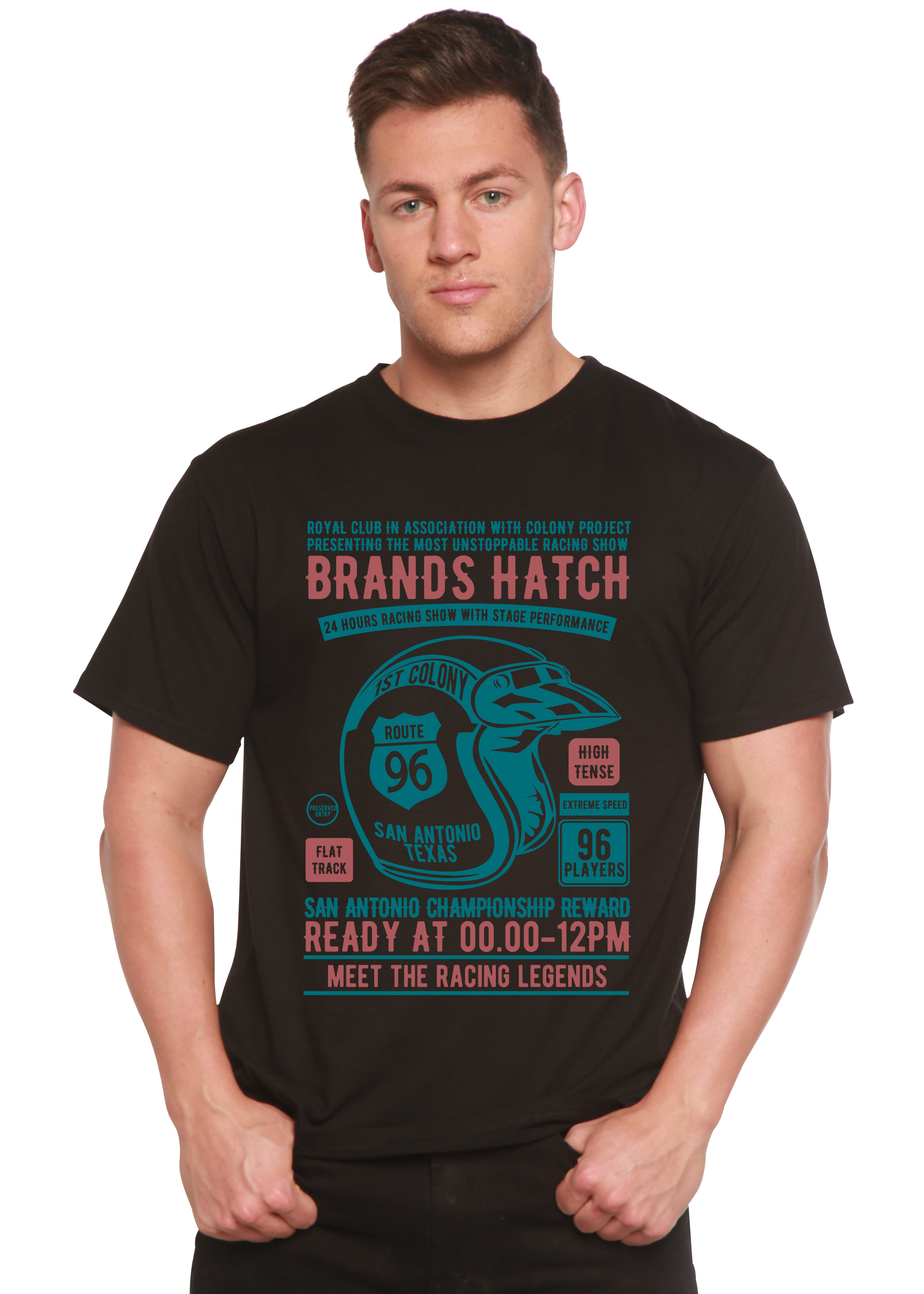 T-shirt graphique à manches courtes pour homme Brands Hatch en viscose de bambou/coton biologique