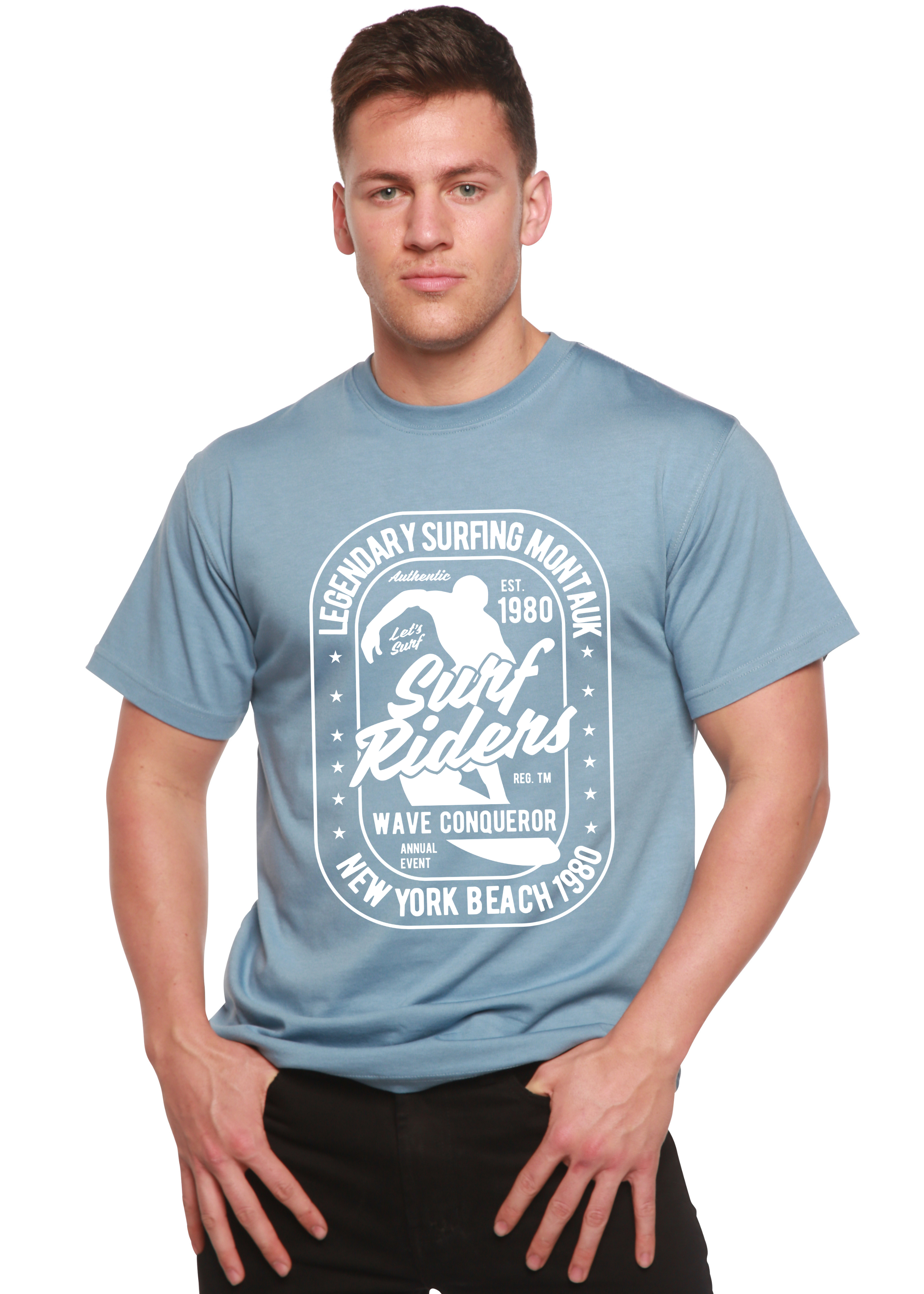T-shirt à manches courtes et motif en bambou viscose et coton biologique pour homme Surf Rider Spun Bamboo®
