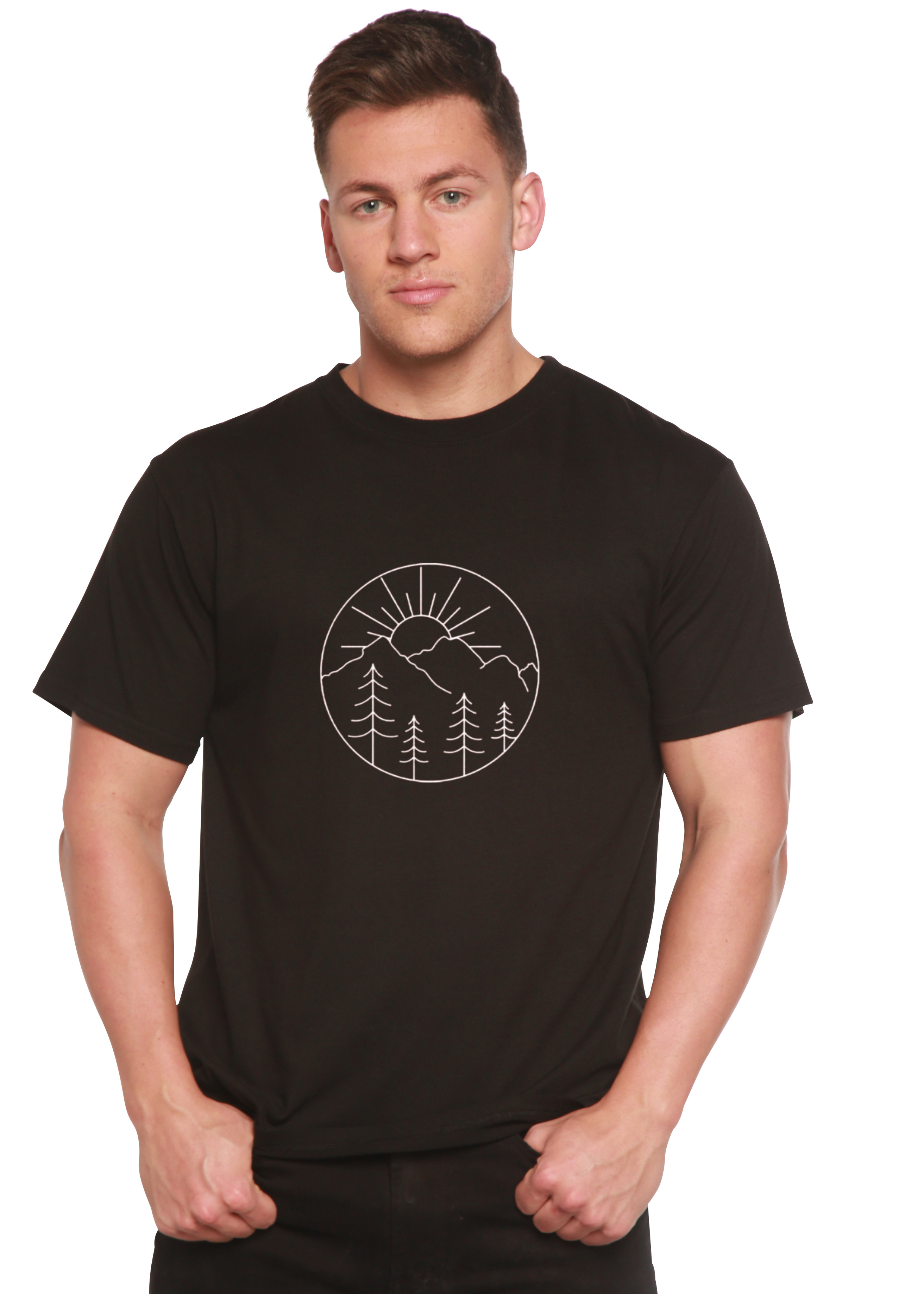 T-Shirt Graphique Homme Manches Courtes en Viscose de Bambou/Coton Biologique "Amoureux de la Nature"