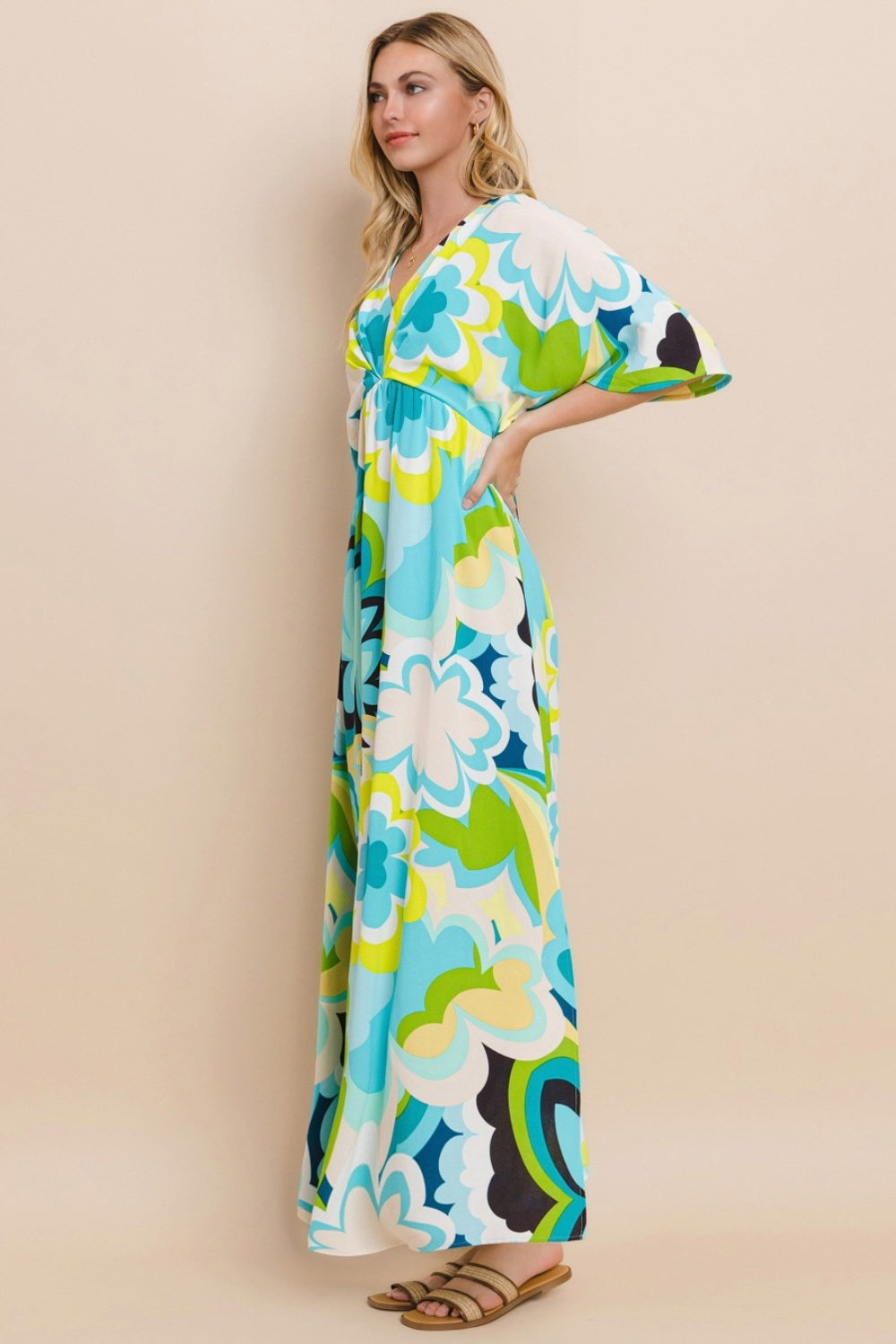 Robe Longue Fleurie Fendue pour Femme – Robe Longue Fleurie d'Été, Robe Longue Fendue Élégante, Robe Fleurie Féminine, Robe Fleurie Romantique, Robe Longue d'Été Chic, Robe Fendue Vibrante, Robe Fleurie Sophistiquée