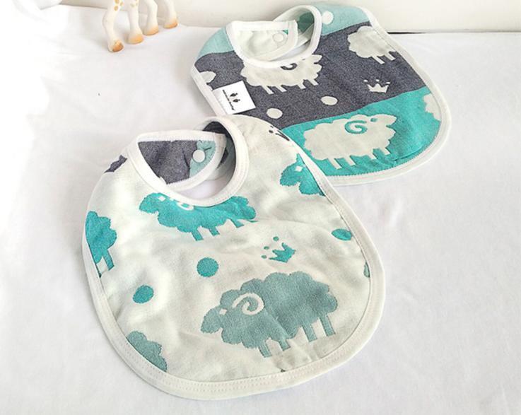 Bavoirs bébé en gaze 100 % coton double face 6 couches, accessoires vestimentaires unisexe toutes saisons pour bébés et enfants