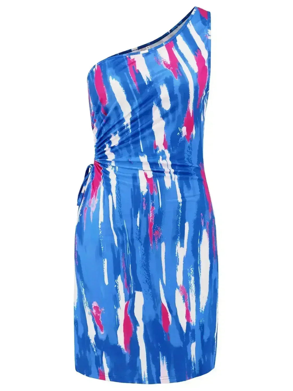 Robe courte sans manches imprimée et découpée