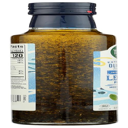 Whole Foods Market, Huile d'olive vierge extra, grecque infusée au citron et aux herbes méditerranéennes, 250 ml