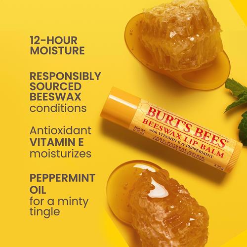 Idées cadeaux Burts Bees - Coffret de baumes à lèvres Balm Bouquet, Original Beeswax, Vanilla Bean, Cucumber Mint, Coconut & Pear Pack, Soin des lèvres d'origine naturelle, 4 tubes, 4,25 g.