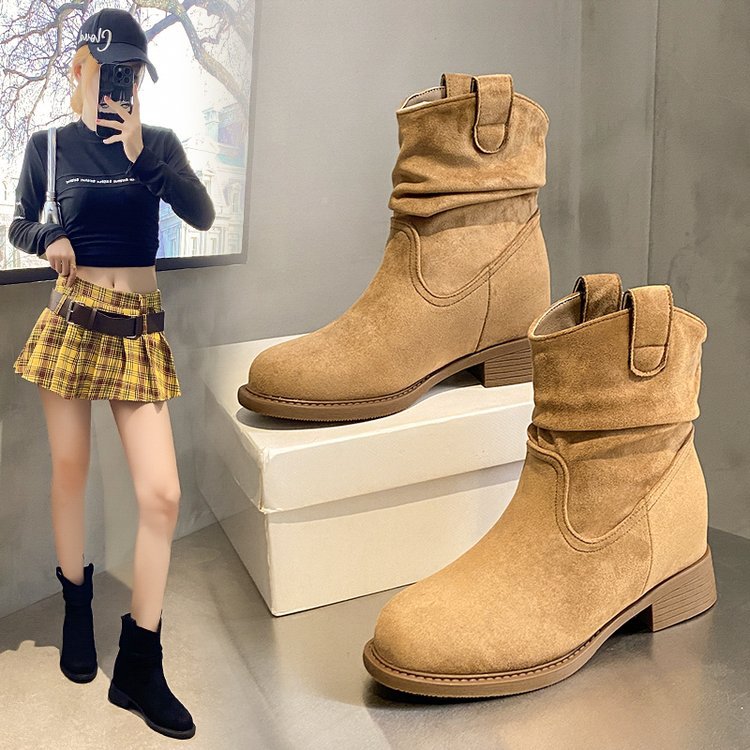 Bottines Femme Daim à Talon Carré Affinant la Silhouette