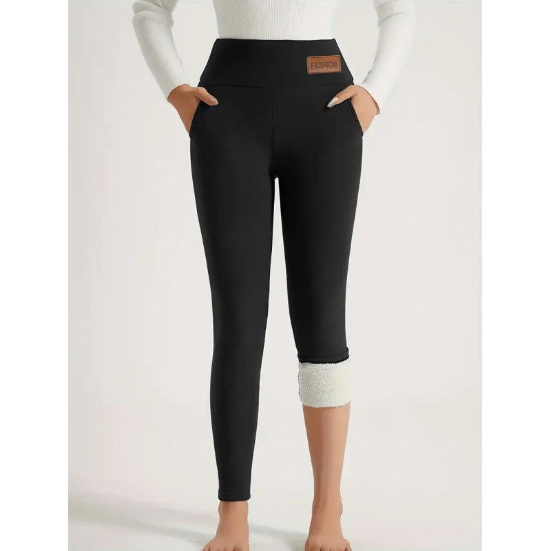 Collant chaud doublé en molleton taille haute pour femme