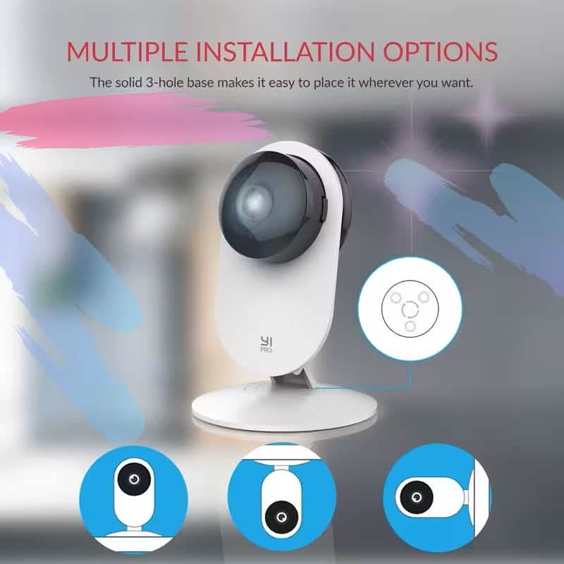 Caméra Wi-Fi 2K HD intérieure/extérieure – Vision nocturne couleur, audio bidirectionnel, suivi des mouvements
