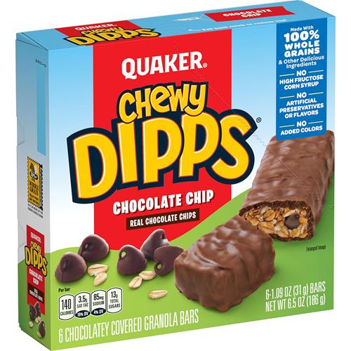 Quaker Chewy Dipps Pépites de chocolat, 31 g, 6 unités