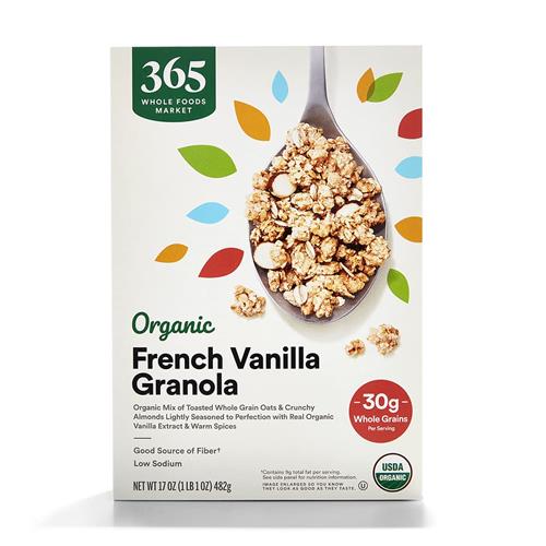 Céréales granola aux amandes et à la vanille française bio Whole Foods Market, 482 g