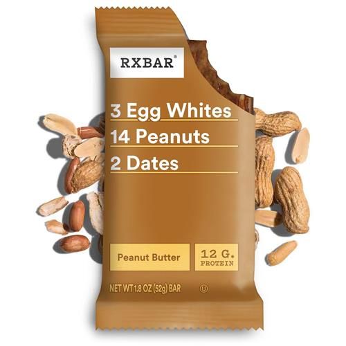 Barres protéinées Rxbar, 12g de protéines, snacks sans gluten, barres snack, beurre de cacahuète, boîte de 623g (12 barres)