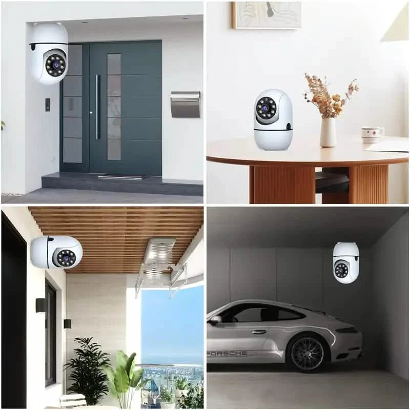 Lot de 2 caméras de sécurité sans fil – Rotation à 355°, vision nocturne, détection de mouvement, audio bidirectionnel