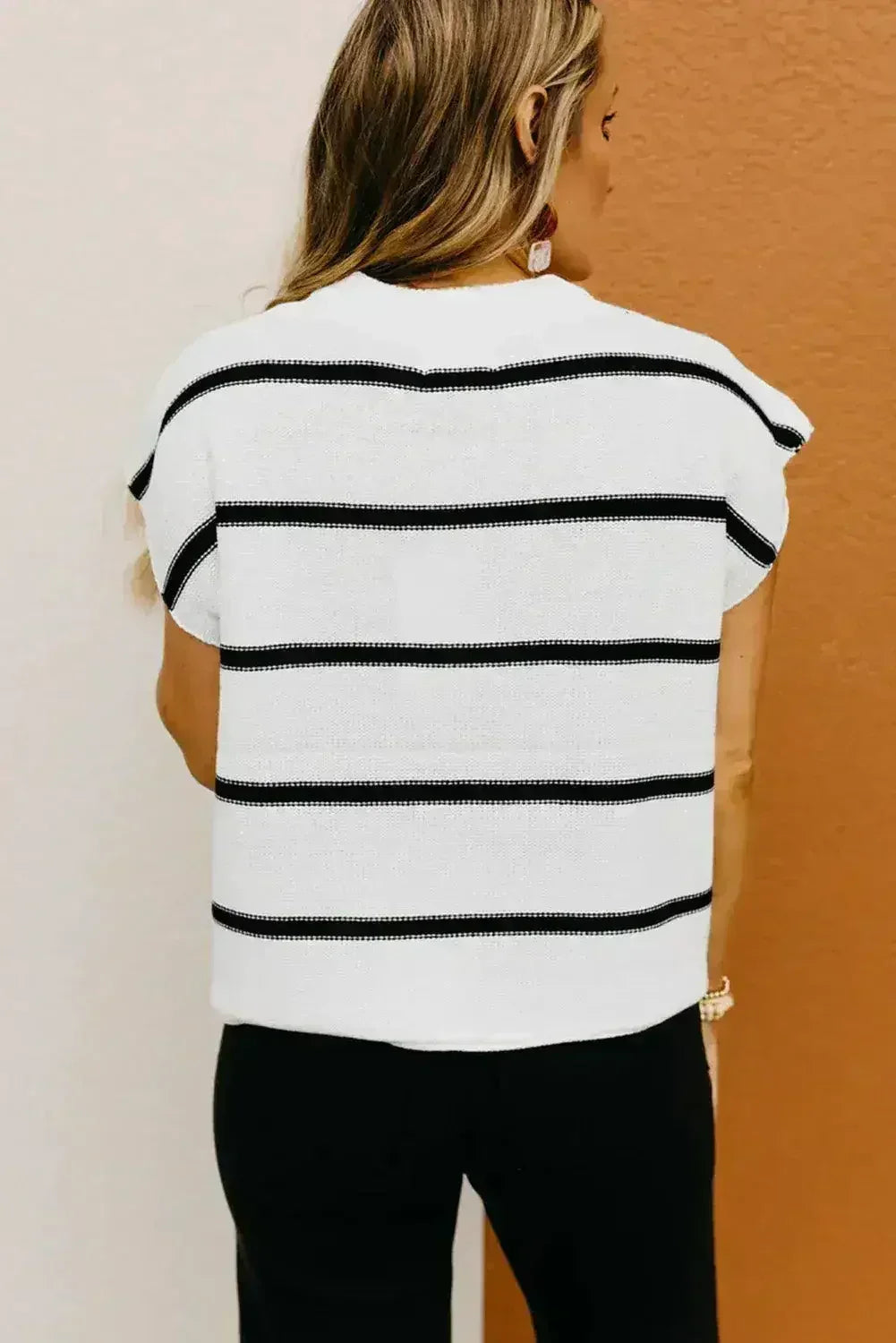 Pull à manches chauve-souris rayé - Tee-shirt oversize rayé | Femstylo