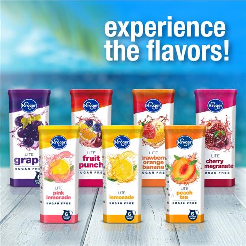 Kroger Lite Zero Sugar Fruit Punch Drink Mix Packets 6 packets