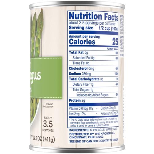 Kroger pointes d'asperges coupées 411 g